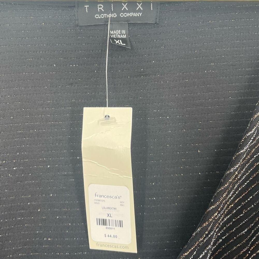 NWT Francesca’s Collections  Glitter Long Sleeve Top - Picture 4 of 5